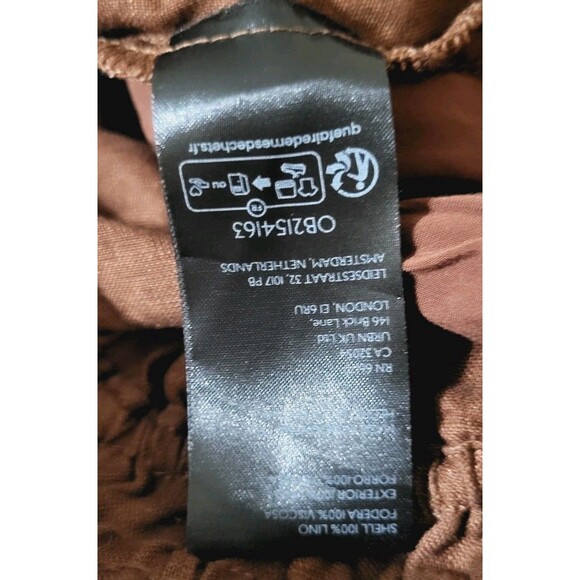 Anthropologie Somerset Linen Shorts in Cocoa Brown L Beachy Smocked New MSRP $98 - Picture 10 of 13